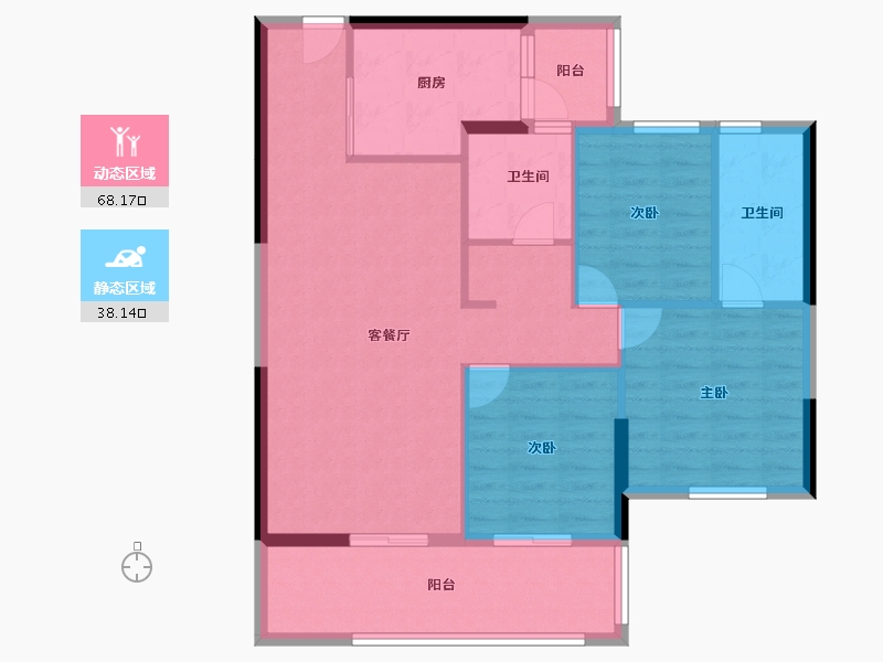 云南省-昆明市-凯旋丽景凯旋城三期-96.23-户型库-动静分区