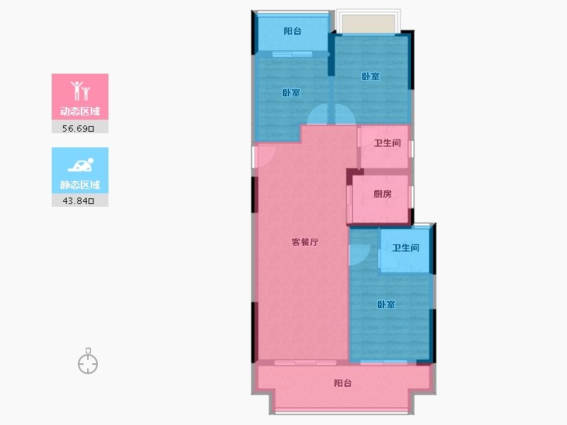 河南省-南阳市-邓州蓝城滨湖壹号-91.00-户型库-动静分区