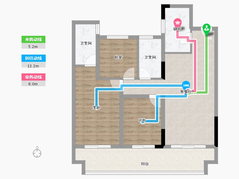 河南省-南阳市-淯龙府-89.96-户型库-动静线