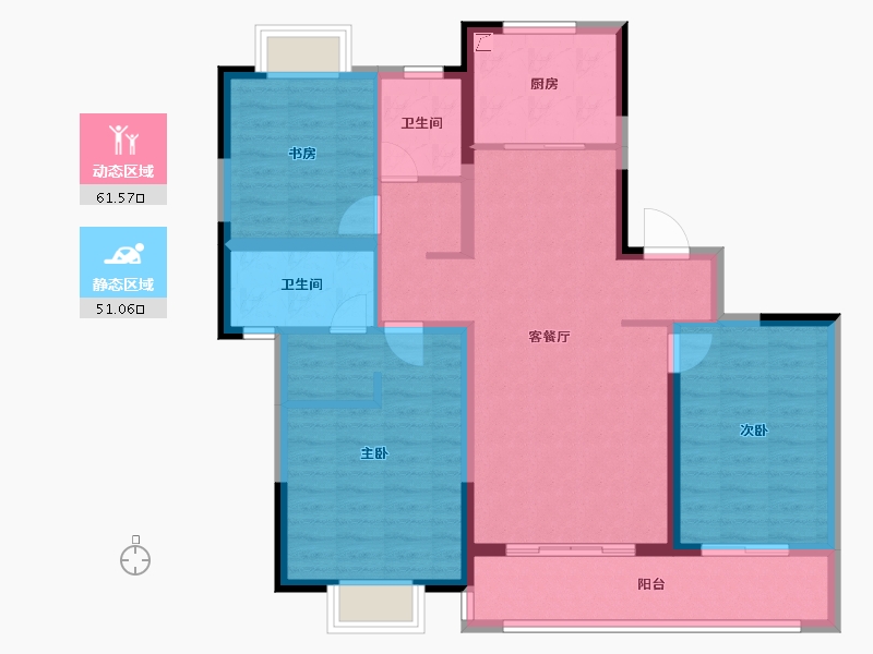 江苏省-无锡市-海尔产城创翡翠文华-100.80-户型库-动静分区