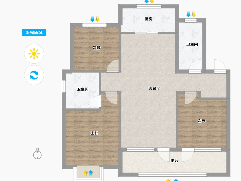 山东省-青岛市-青特星悦-92.00-户型库-采光通风