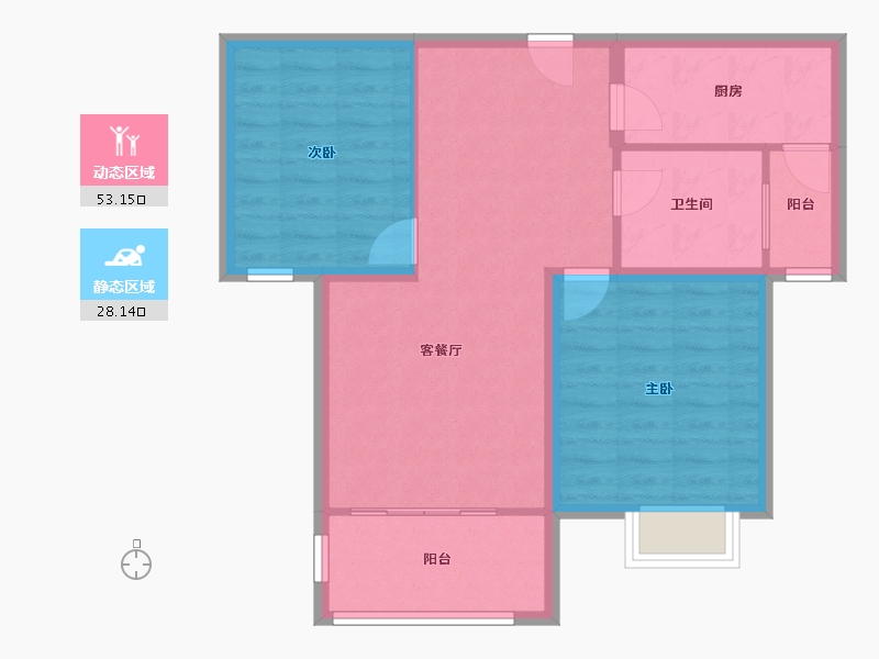 江苏省-镇江市-粤港·臻园-73.18-户型库-动静分区