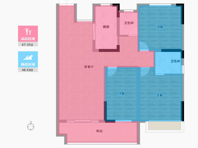 河南省-南阳市-淯龙府-103.98-户型库-动静分区