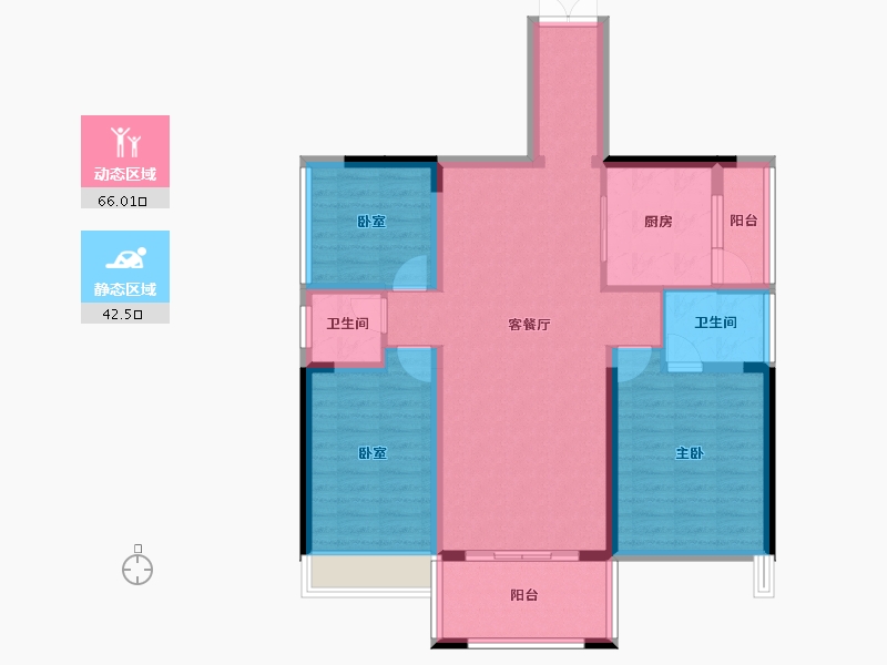 广东省-惠州市-博景湾-96.93-户型库-动静分区