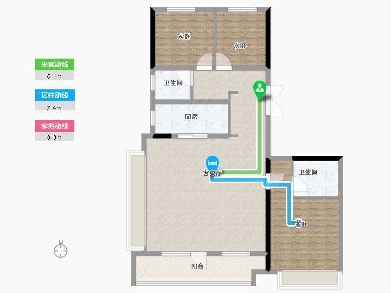 山东省-烟台市-新城明昱锦园-114.40-户型库-动静线