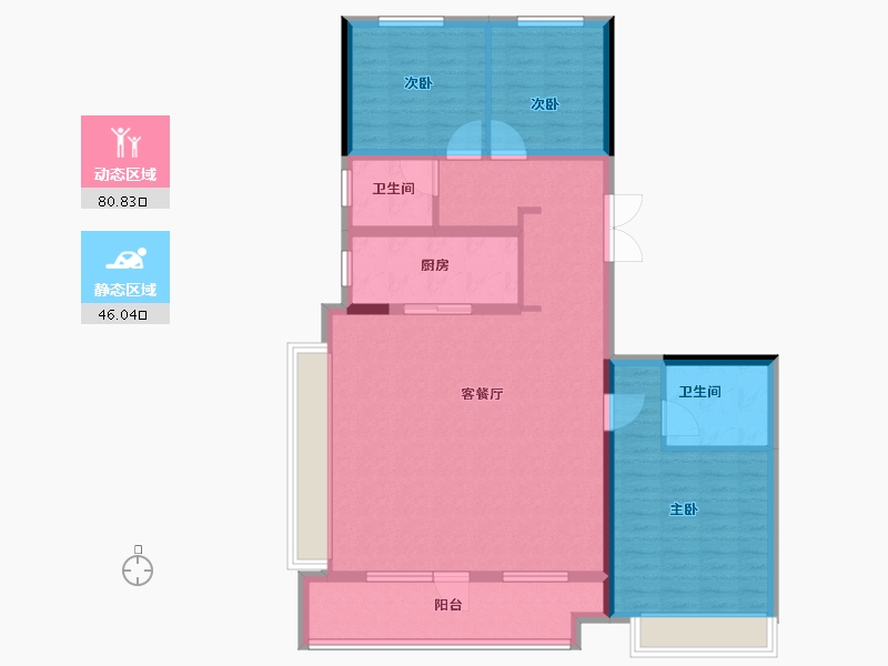 山东省-烟台市-新城明昱锦园-114.40-户型库-动静分区