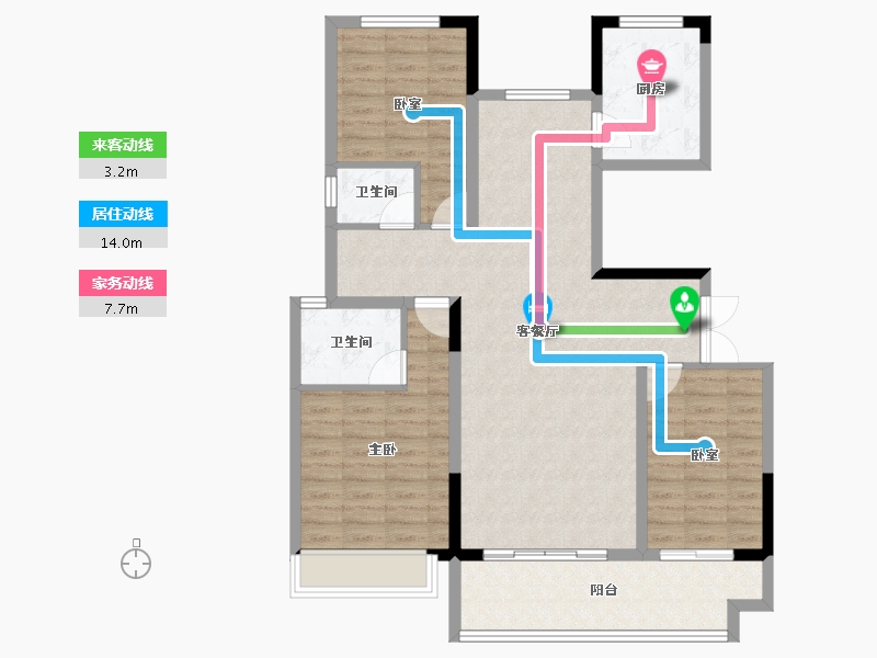 河南省-南阳市-淯龙府-100.12-户型库-动静线