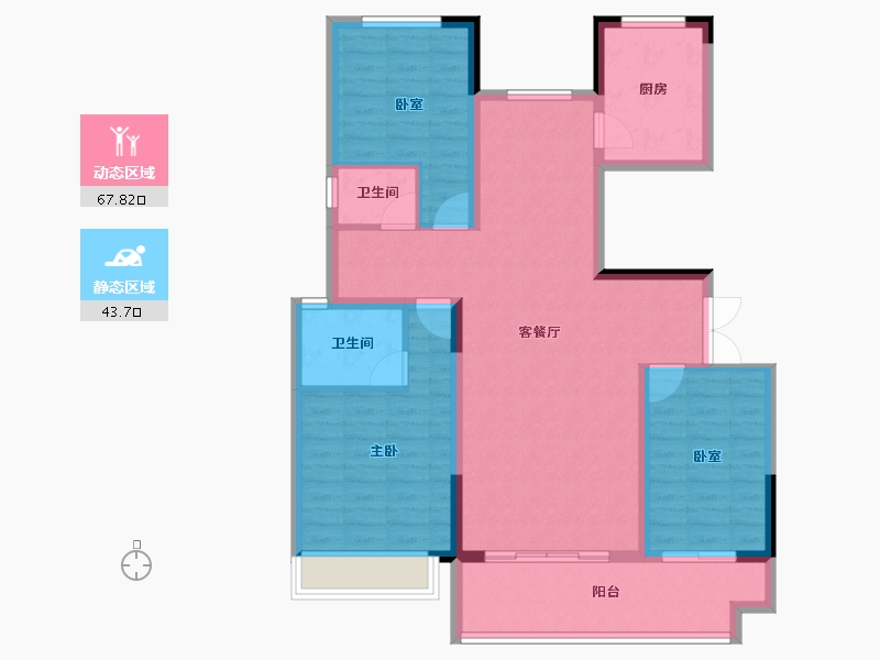 河南省-南阳市-淯龙府-100.12-户型库-动静分区