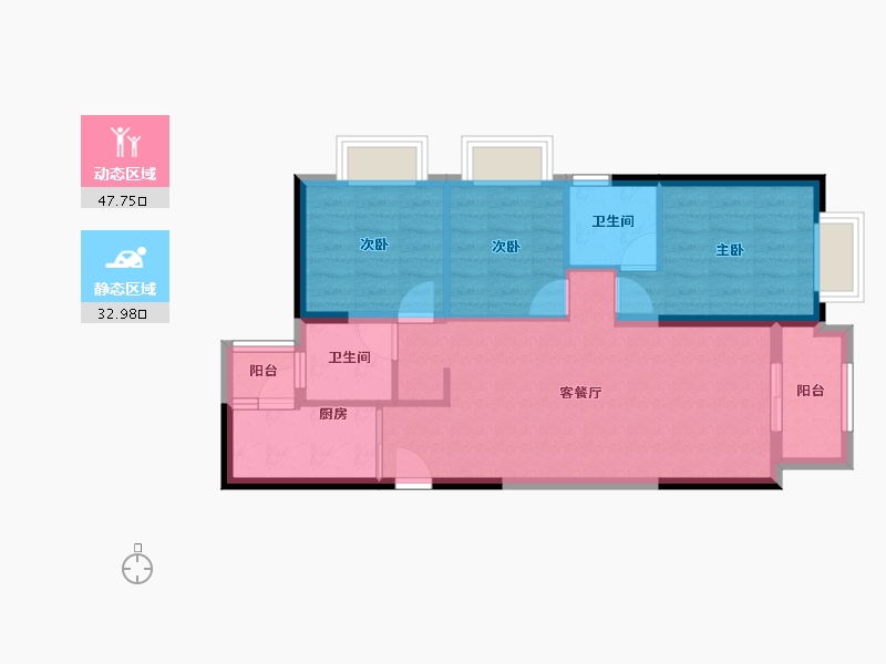 云南省-昆明市-佳兆业城市广场-71.99-户型库-动静分区