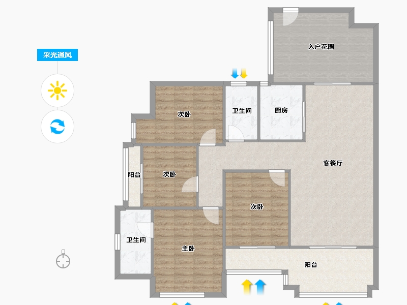 福建省-厦门市-水云湾-130.00-户型库-采光通风