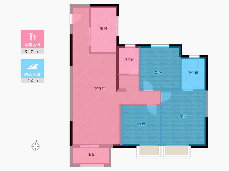 江苏省-镇江市-金辉·芸都尚院-86.82-户型库-动静分区