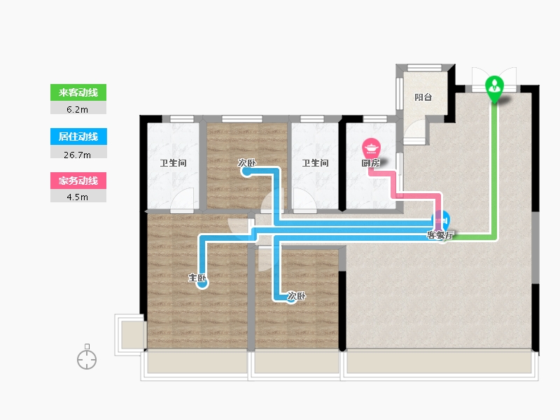 陕西省-西安市-中天新希望未来印-108.78-户型库-动静线