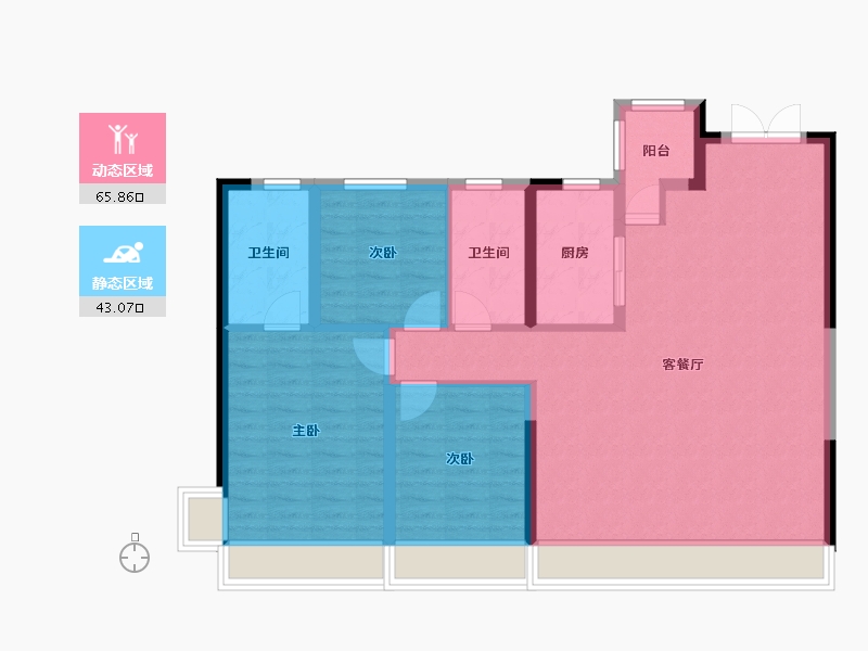 陕西省-西安市-中天新希望未来印-108.78-户型库-动静分区