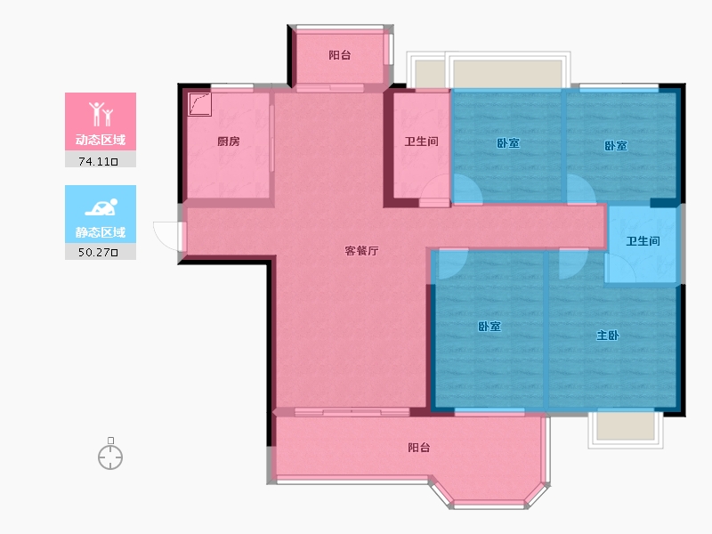 广东省-惠州市-嘉和盛世花园-111.44-户型库-动静分区