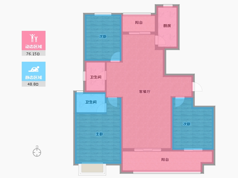 河南省-洛阳市-夏都水岸-112.06-户型库-动静分区