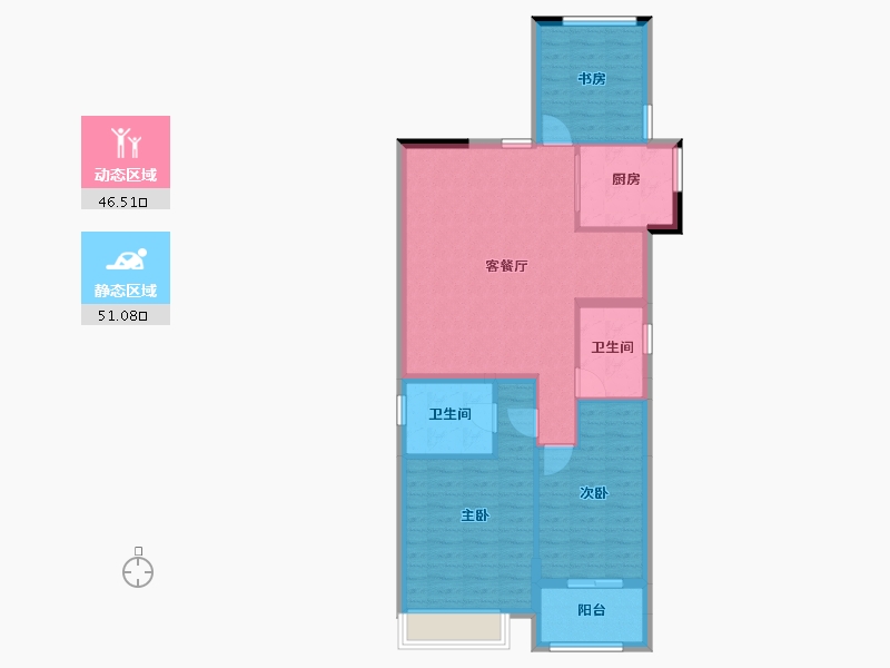 浙江省-绍兴市-绍兴鉴湖印象-87.94-户型库-动静分区