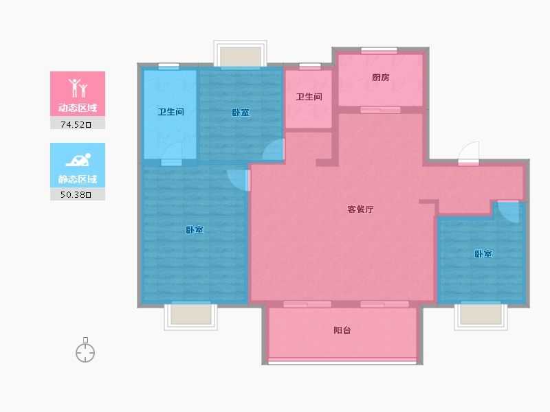 江苏省-镇江市-旭辉·宸品-113.11-户型库-动静分区