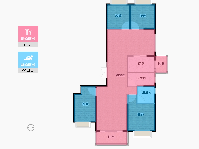 云南省-昆明市-昆明恒大君睿-156.80-户型库-动静分区