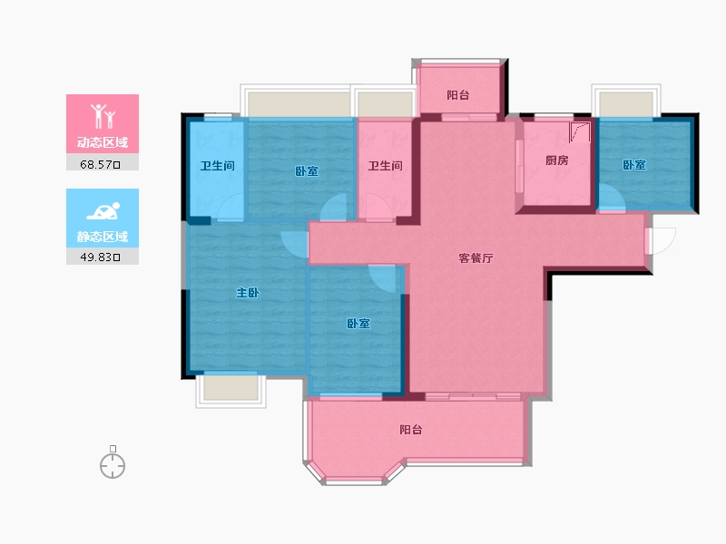 广东省-惠州市-嘉和盛世花园-105.44-户型库-动静分区