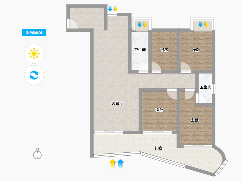 海南省-三亚市-航天云海台-95.98-户型库-采光通风