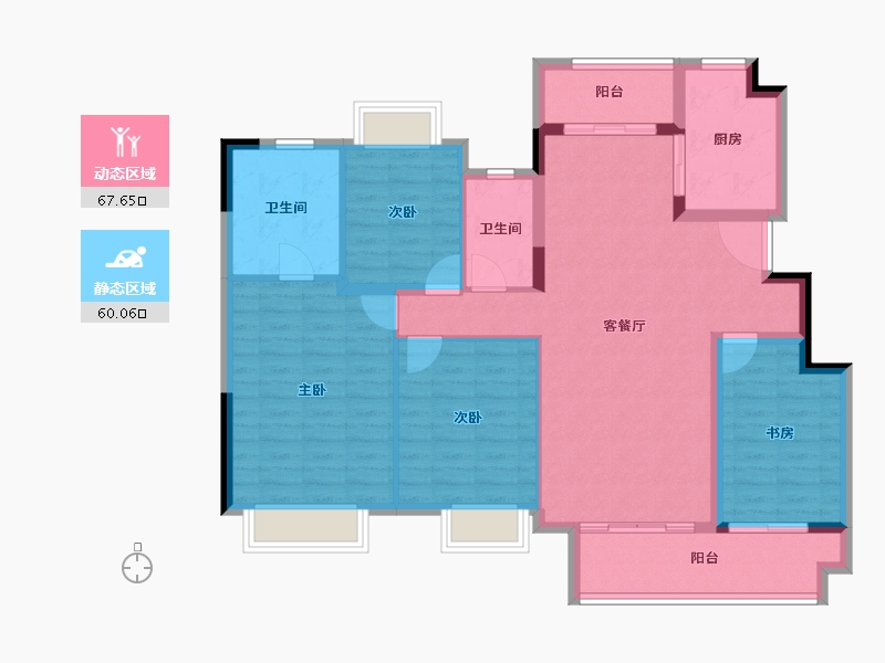 重庆-重庆市-重庆映月台-115.65-户型库-动静分区