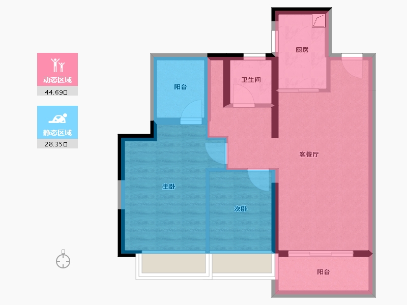 广东省-惠州市-惠阳雅居乐花园-64.44-户型库-动静分区