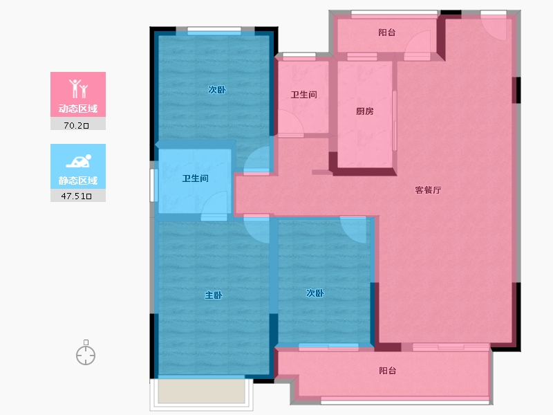 河南省-南阳市-建业大城小院-105.14-户型库-动静分区