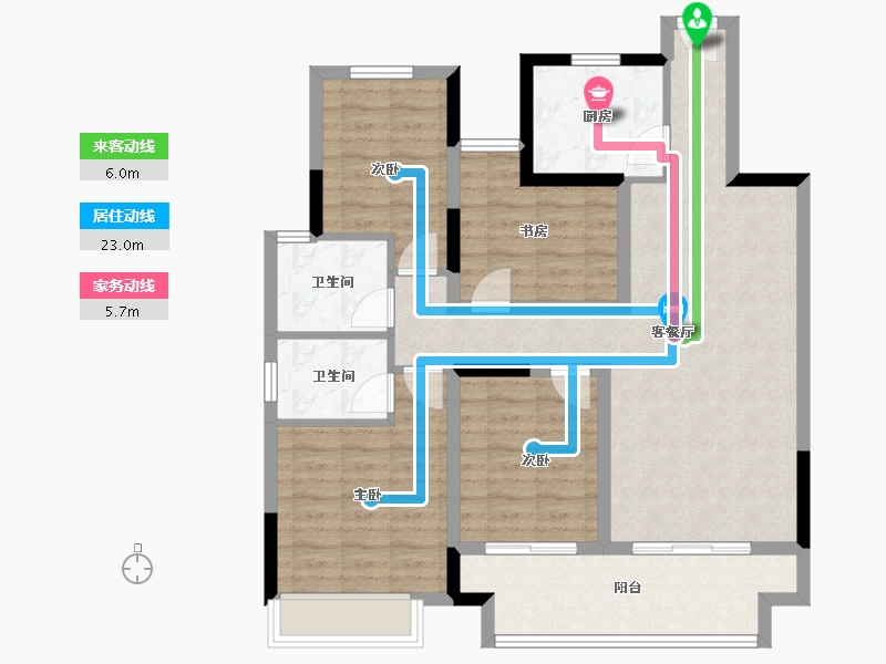 江苏省-镇江市-路劲港欣城-96.80-户型库-动静线