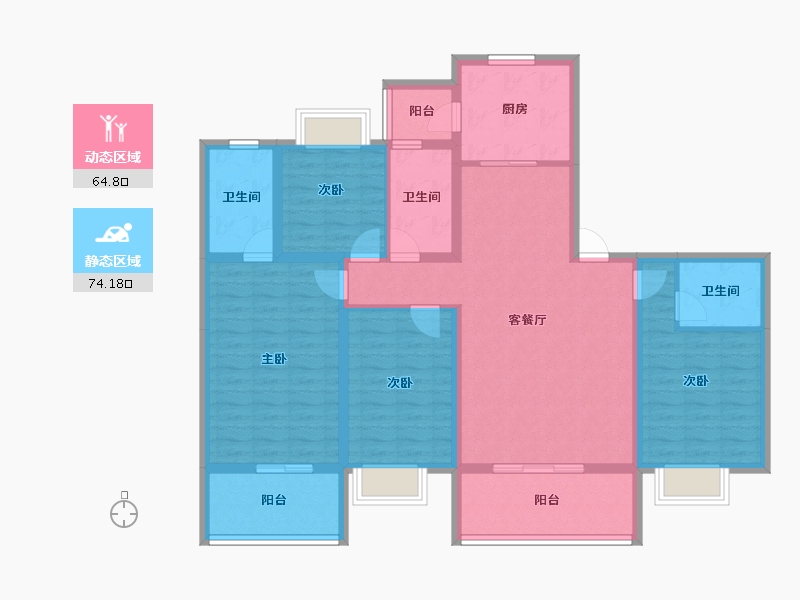 云南省-昆明市-复地雲極-123.91-户型库-动静分区