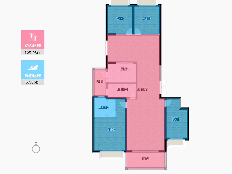 云南省-昆明市-昆明恒大君睿-157.25-户型库-动静分区