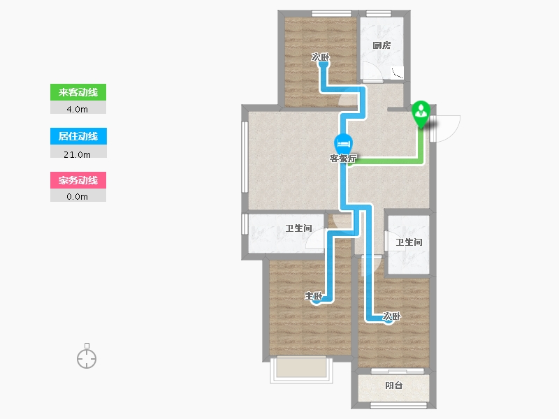 山东省-潍坊市-蓝城清风明月明月苑-79.44-户型库-动静线