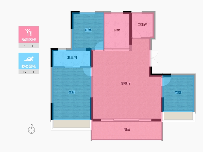 河南省-洛阳市-泽京铂宸万达广场-105.51-户型库-动静分区