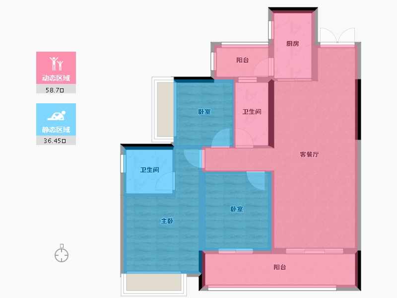 贵州省-黔南布依族苗族自治州-中铁悦龙南山-84.78-户型库-动静分区