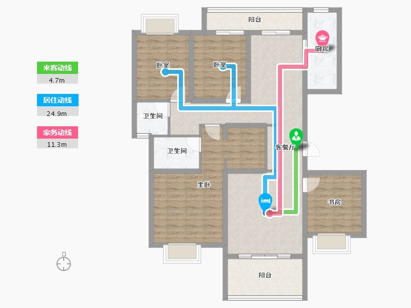 四川省-成都市-牧山溪岸花园-116.86-户型库-动静线