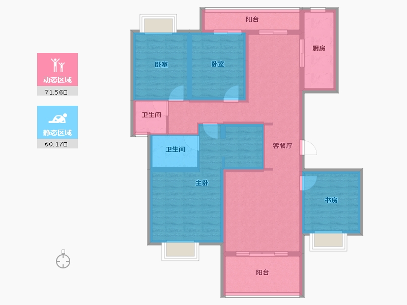 四川省-成都市-牧山溪岸花园-116.86-户型库-动静分区