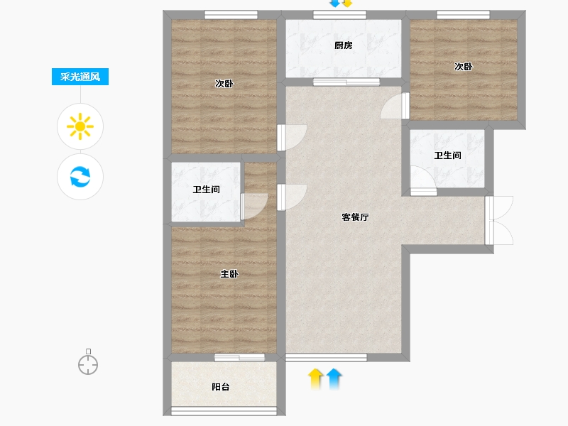 甘肃省-陇南市-利得新城-83.00-户型库-采光通风