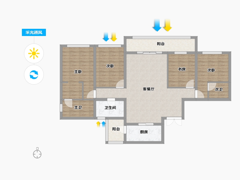 四川省-成都市-双楠悦天地-112.02-户型库-采光通风