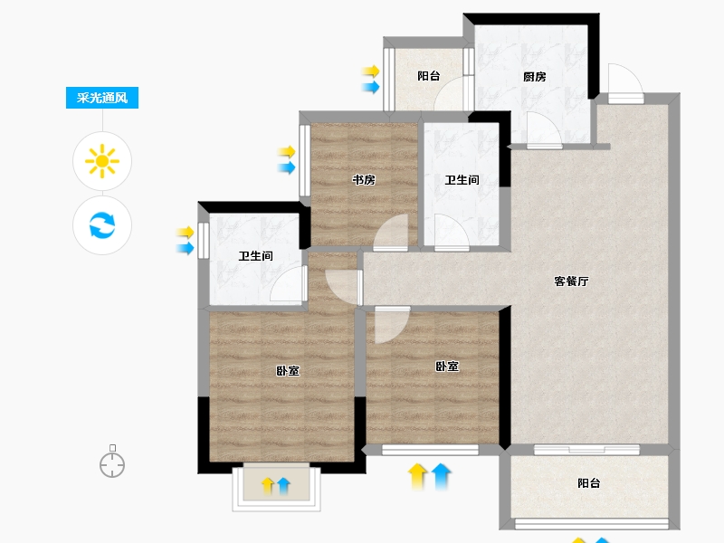 四川省-成都市-融创翰林学府-79.20-户型库-采光通风