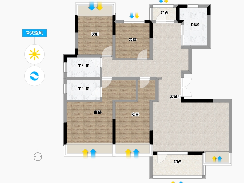 四川省-成都市-电建地产长运东安-114.18-户型库-采光通风