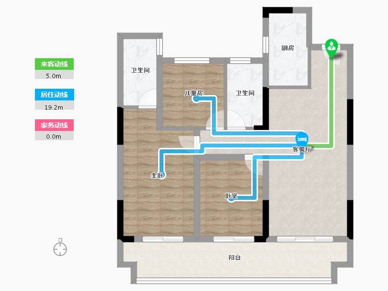 河南省-南阳市-淯龙府-87.86-户型库-动静线