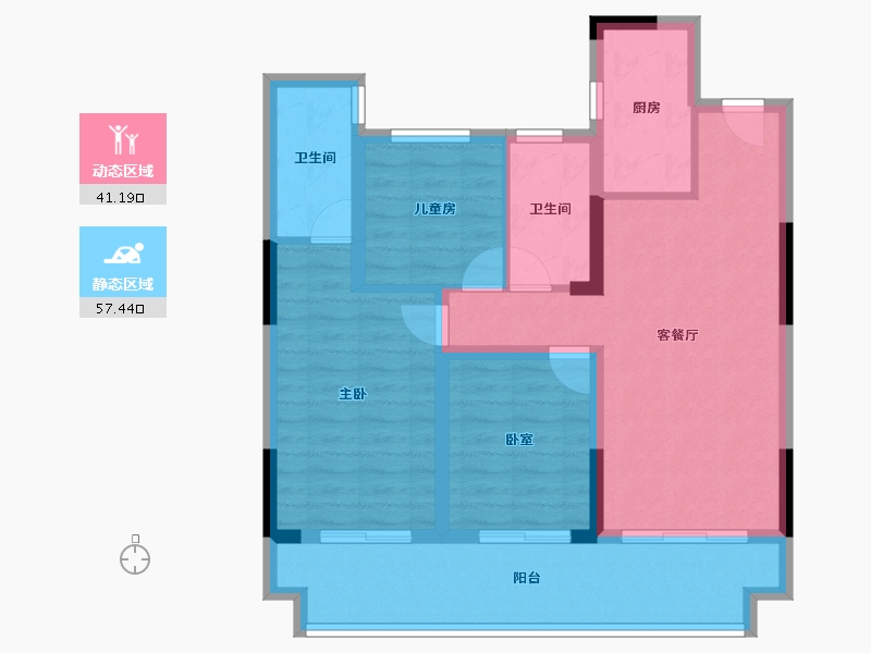 河南省-南阳市-淯龙府-87.86-户型库-动静分区