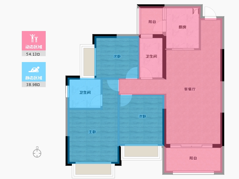 四川省-成都市-恒大林溪郡-83.39-户型库-动静分区