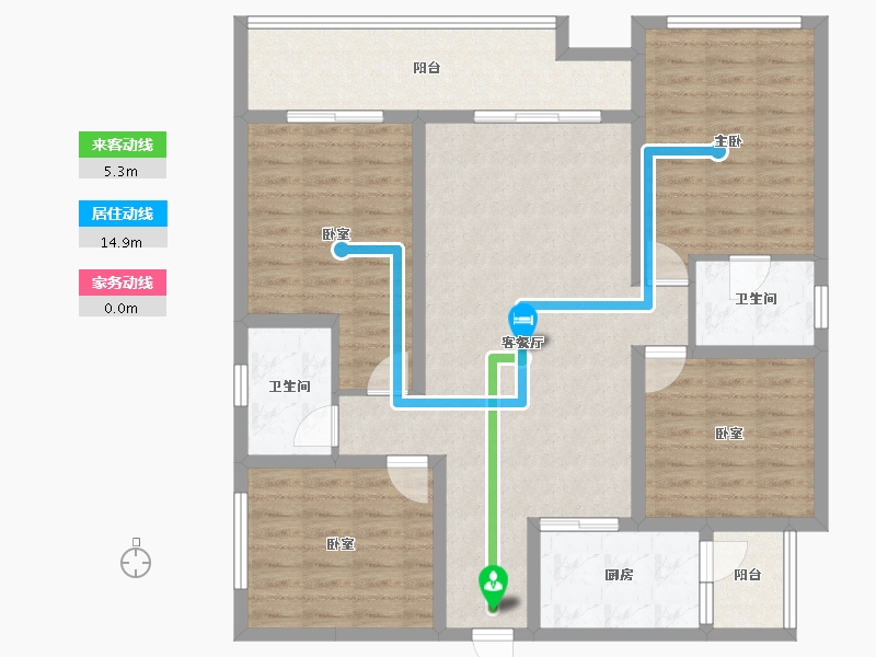 四川省-成都市-欧郡源里小区-113.91-户型库-动静线