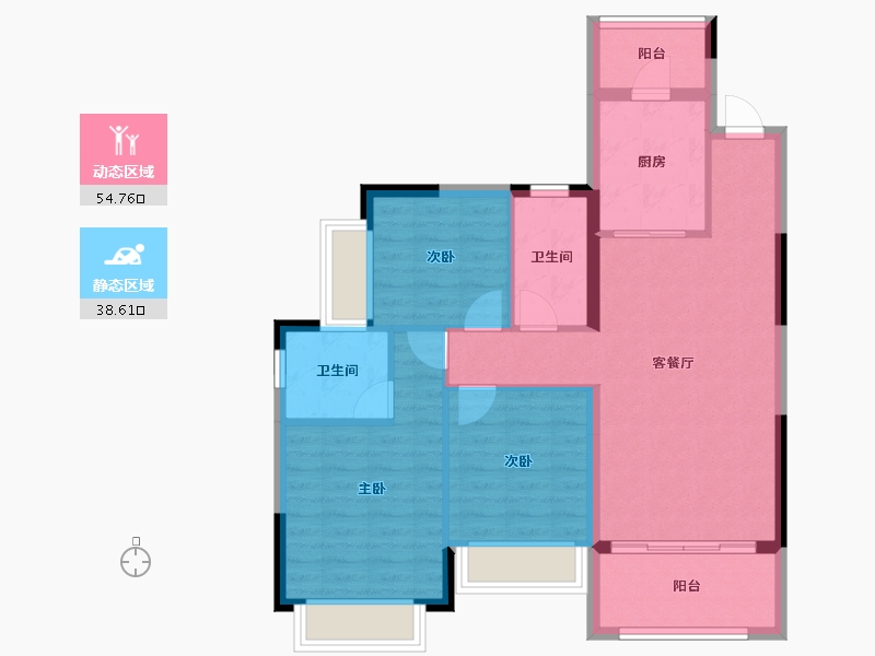 四川省-成都市-恒大林溪郡-83.86-户型库-动静分区