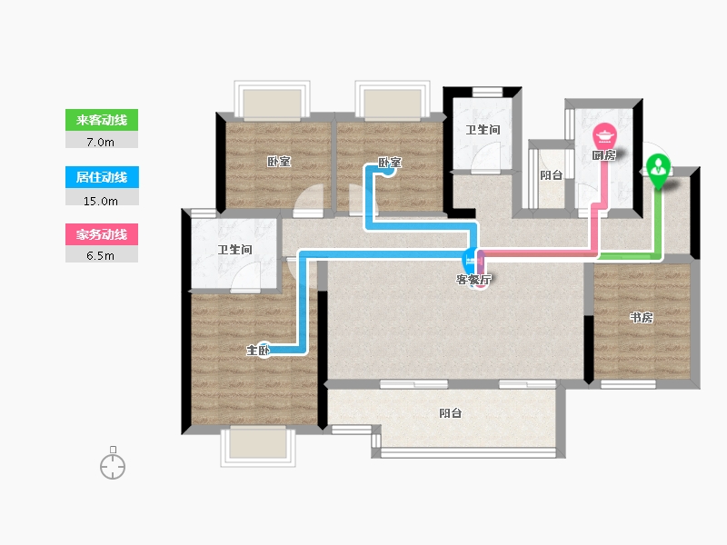 四川省-成都市-隆鑫公园首府-92.84-户型库-动静线