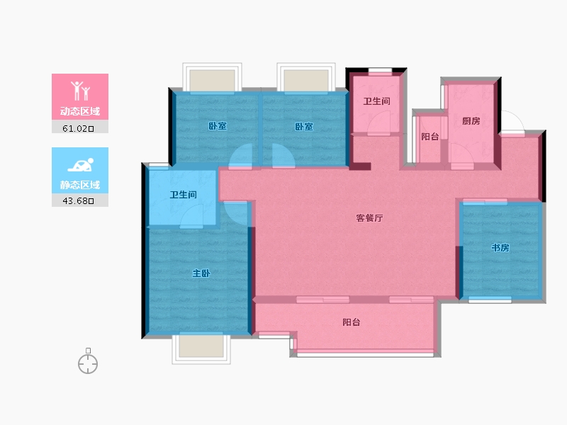 四川省-成都市-隆鑫公园首府-92.84-户型库-动静分区