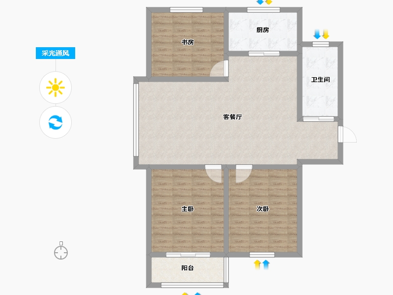 山东省-烟台市-华信家园-102.00-户型库-采光通风