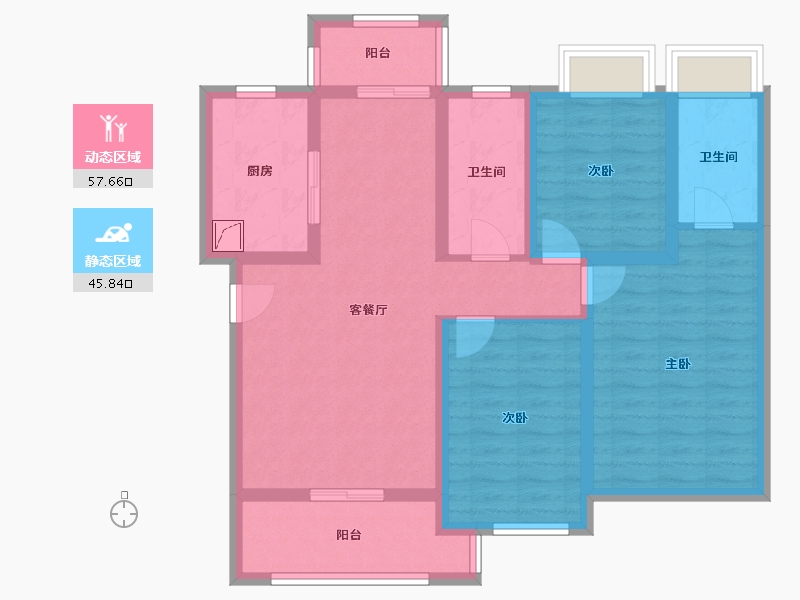 湖北省-宜昌市-中建宜昌之星-98.00-户型库-动静分区