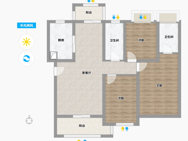 湖北省-宜昌市-中建宜昌之星-98.00-户型库-采光通风