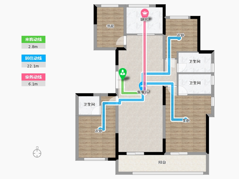 安徽省-合肥市-蓝城滨河湾-120.09-户型库-动静线